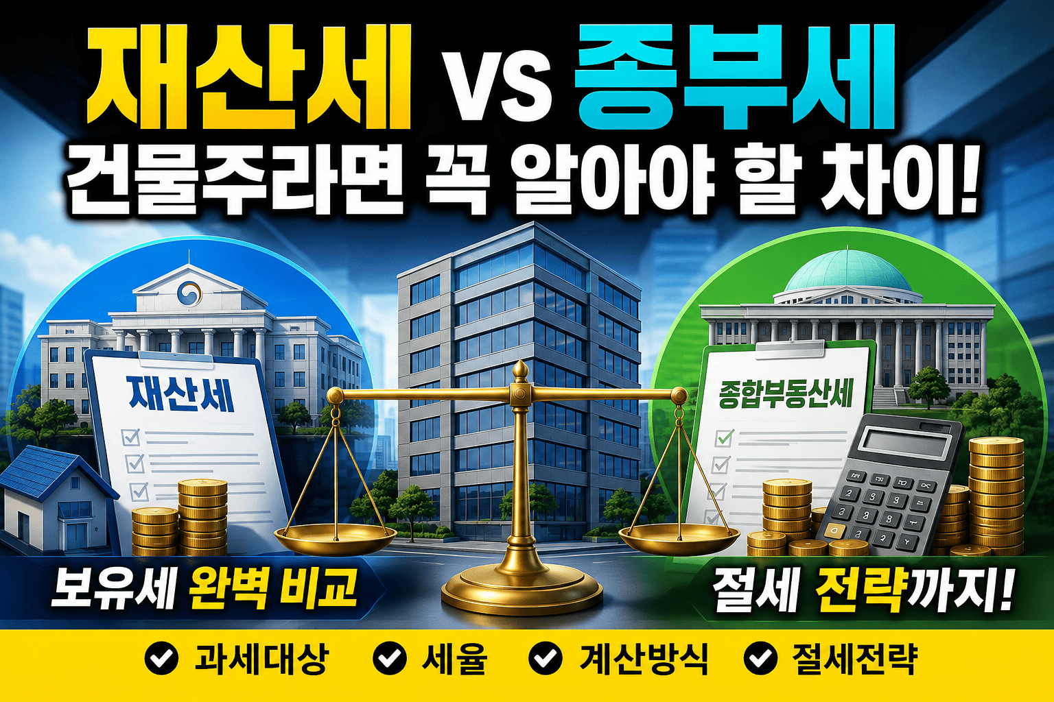 재산세와 종부세 차이 (건물주, 보유세, 절세)
