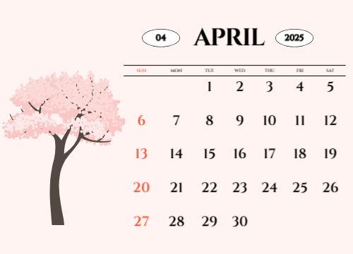 4월 달력 2