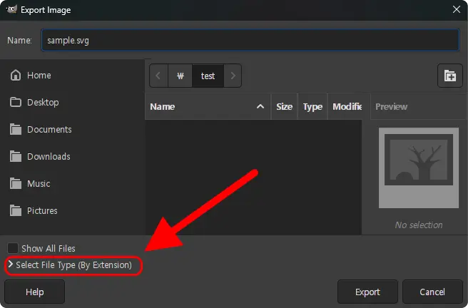 Export Image
> Select File Type(By Extension)