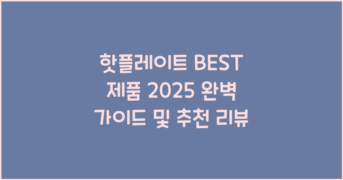 핫플레이트 BEST 제품