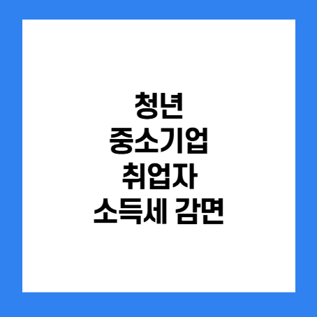 정사각형안에 '청년 중소기업 취업자 소득세 감면' 이라고 적혀있다.