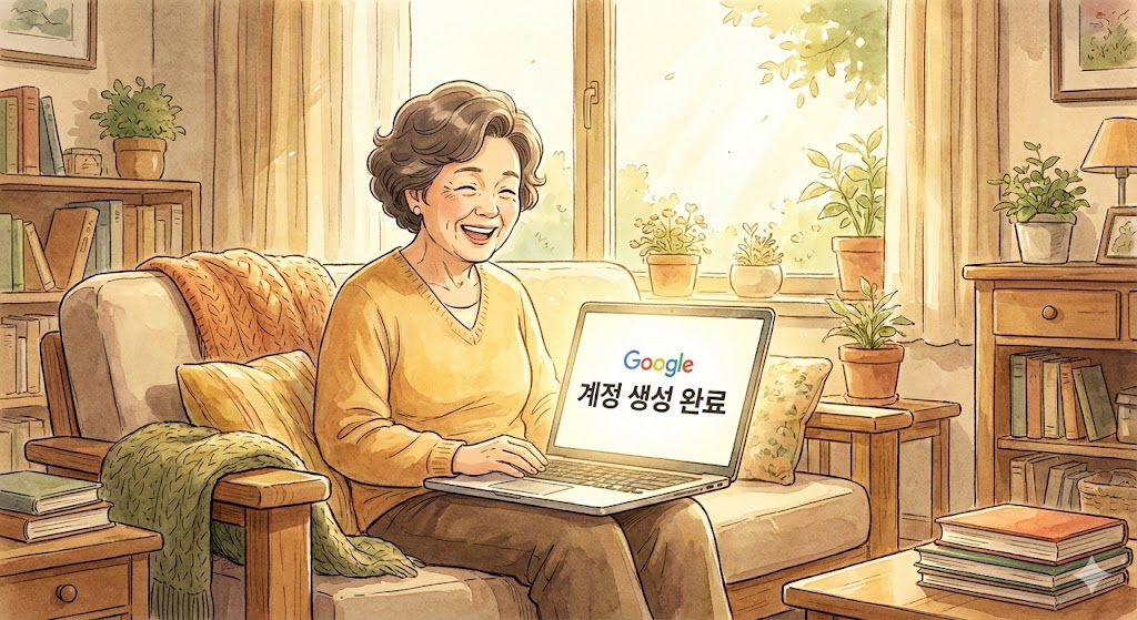 AI를 하기위해서 구글계정만들고 좋아하는 시니어