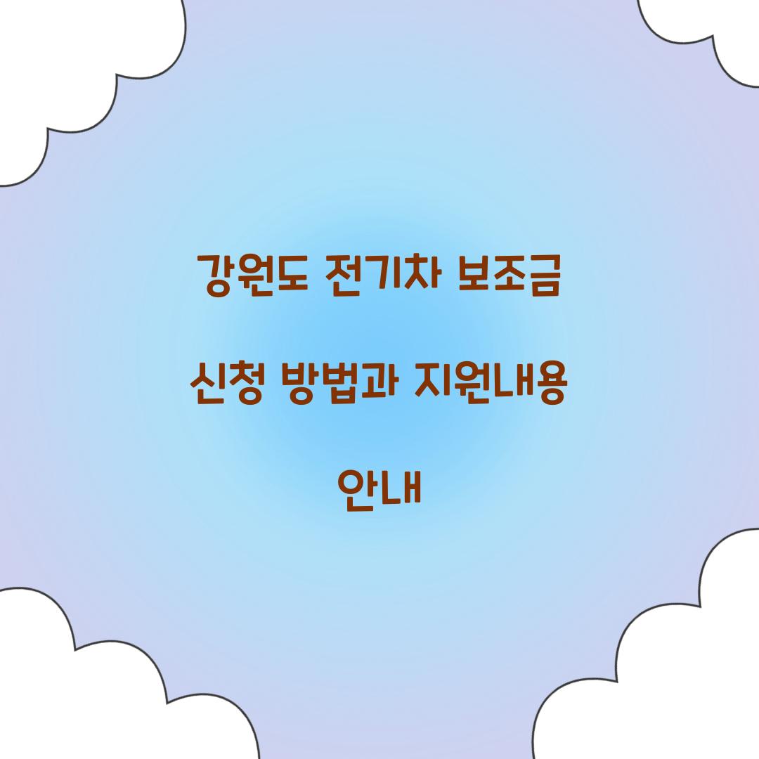 강원도 전기차 보조금
