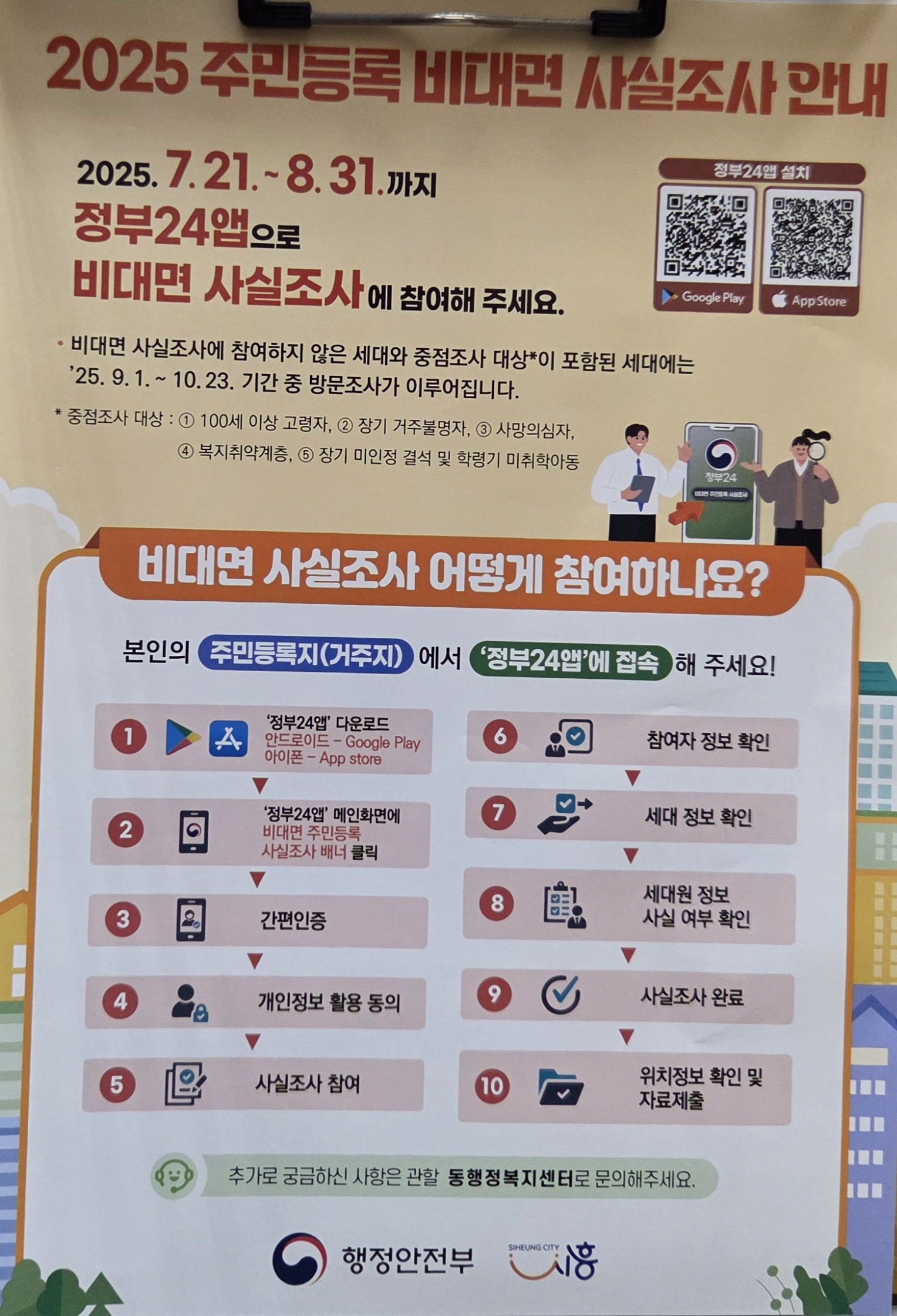 2025 주민등록 비대면 사실조사 안내