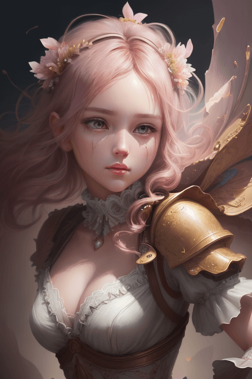 Playground AI로 생성한 그림(2) - 갈색 눈의 미소녀