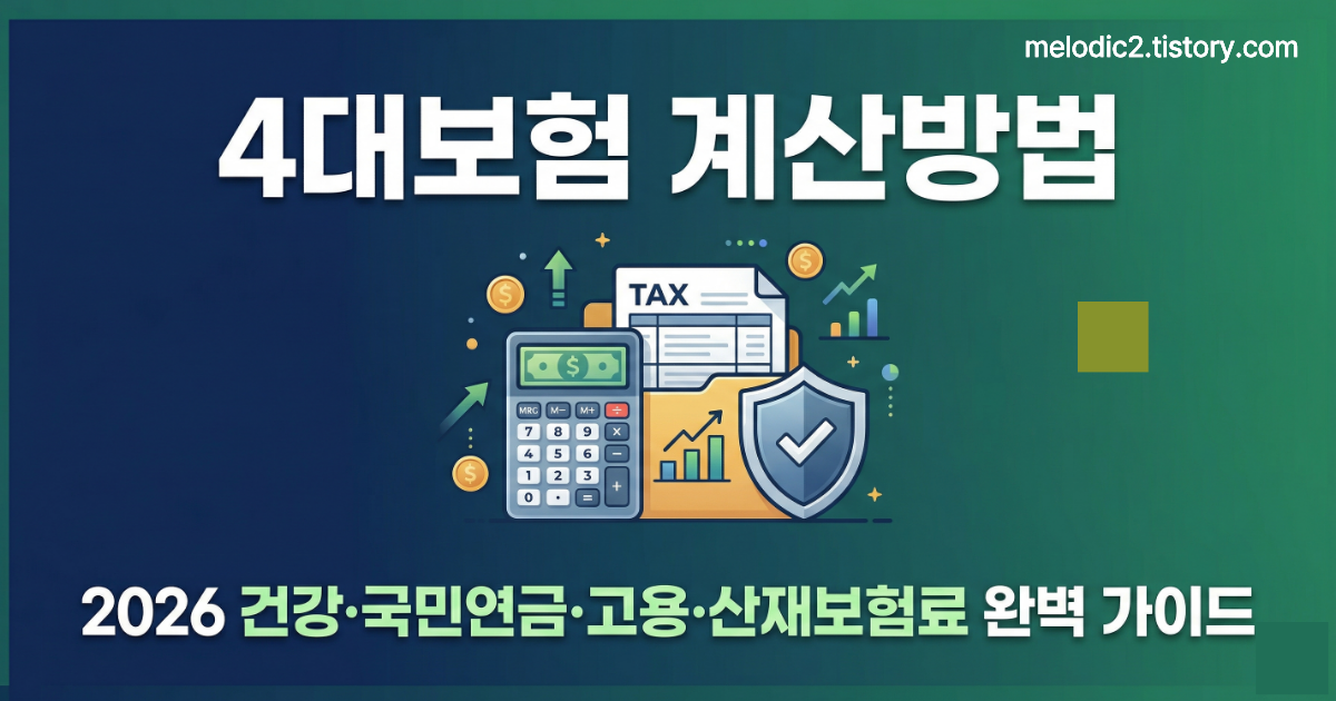 2026 4대보험 계산방법 건강보험 국민연금 고용보험 산재보험 요율 총정리