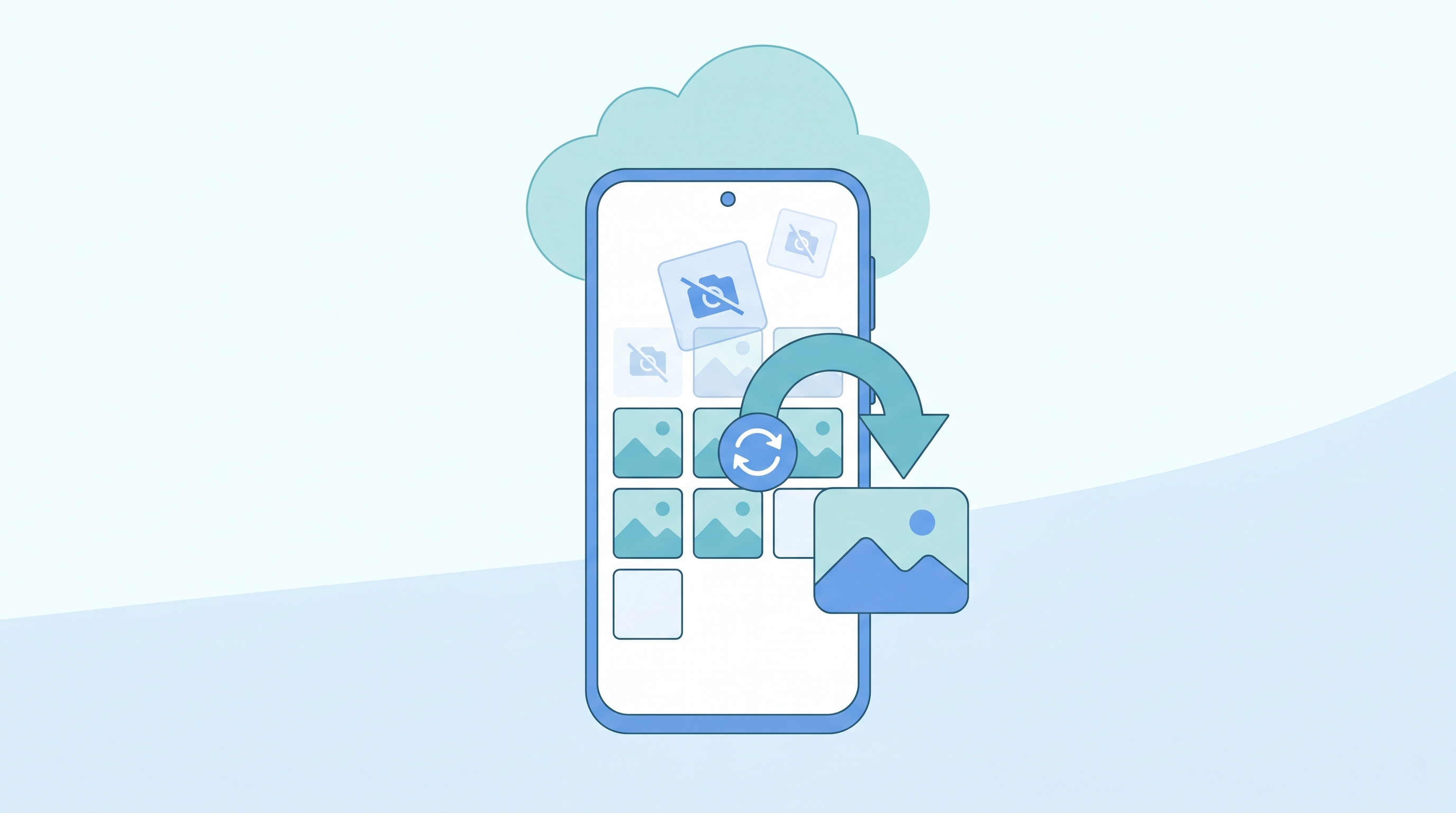 top of article before intro Alt text: illustration of recovering deleted photos on Android smartphone for free