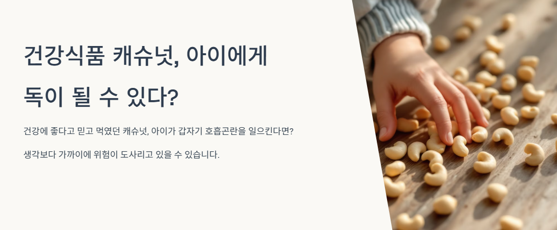 건강식품 캐슈넛, 아이에게 독이 될 수 있다?