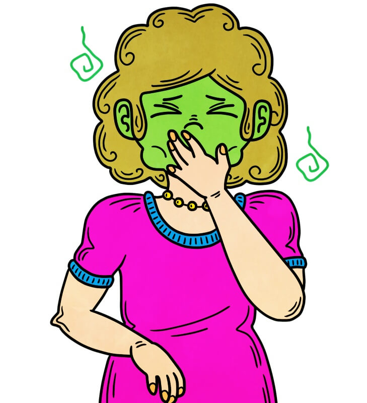 구토감을-느끼는-사람