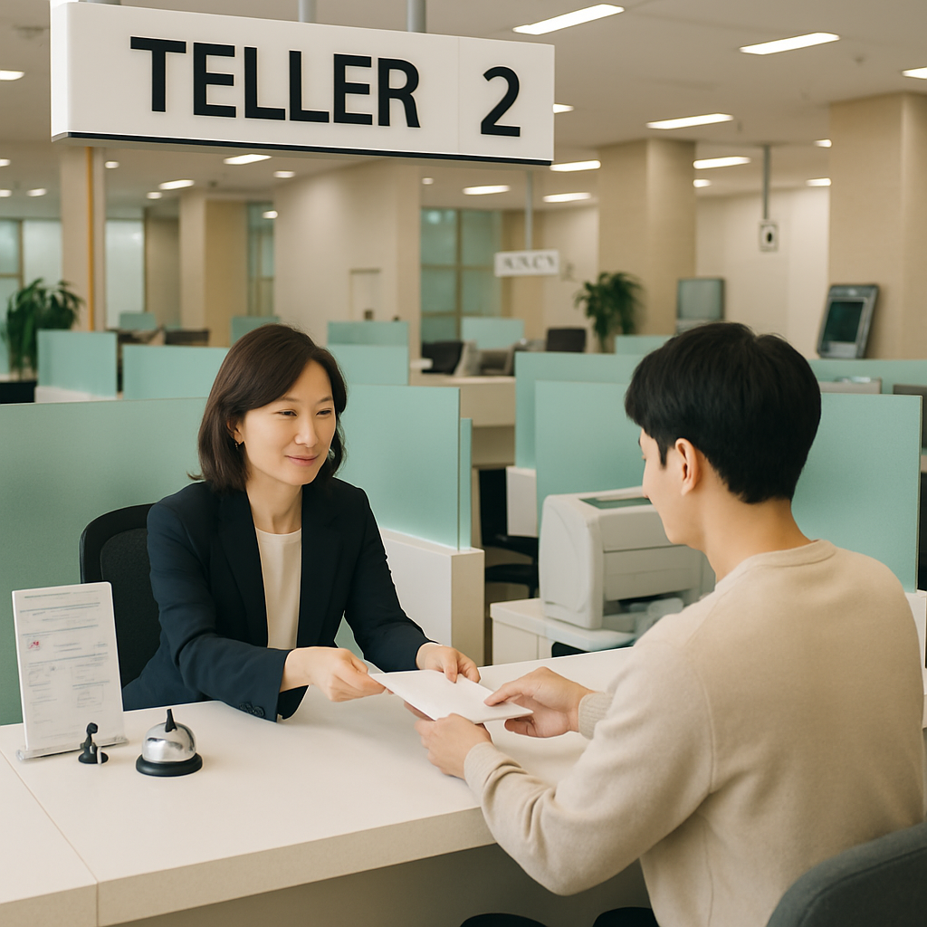 은행 창구에서 납부하기