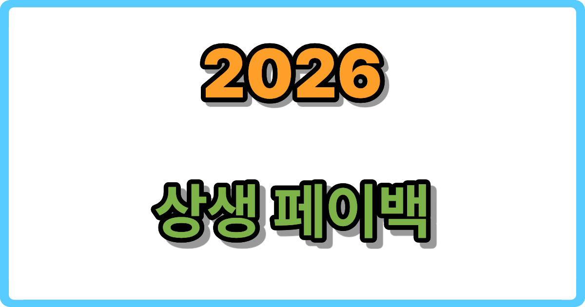 소비가 돈이 된다? 국가 상생페이백 및 2026 지자체 환급 정책 비교 분석