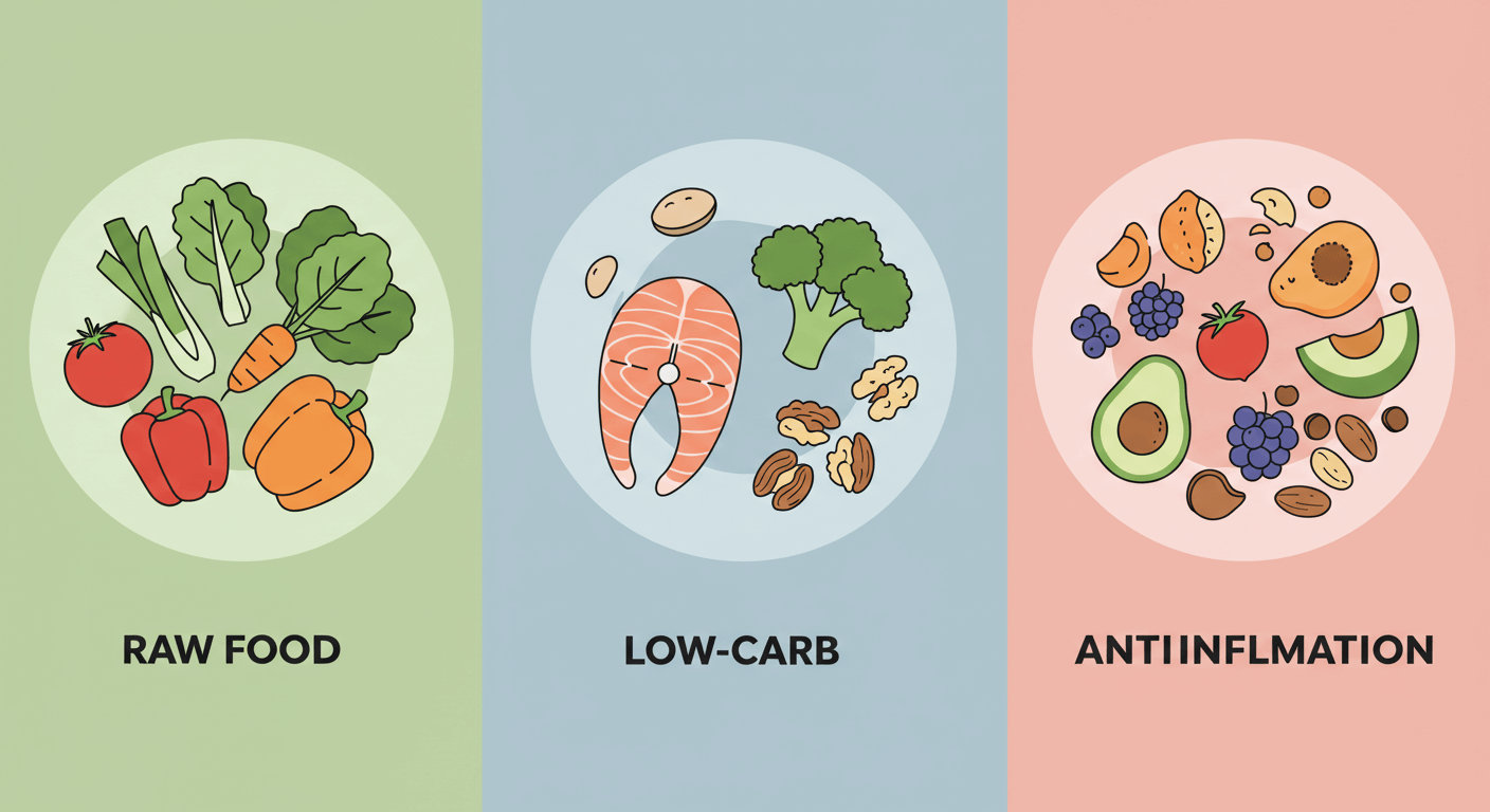 다이어트 식단법 (로우푸드, 저탄수, 항염증)