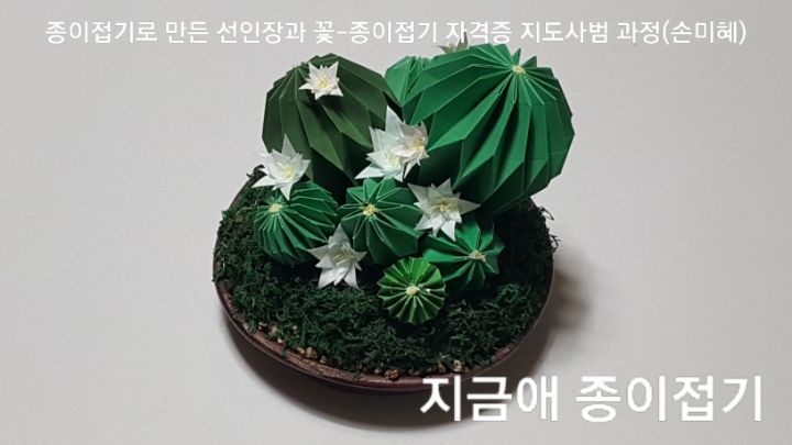 종이접기로 만든 선인장과 꽃---종이접기 자격증 지도사범 과정(손미혜)-4