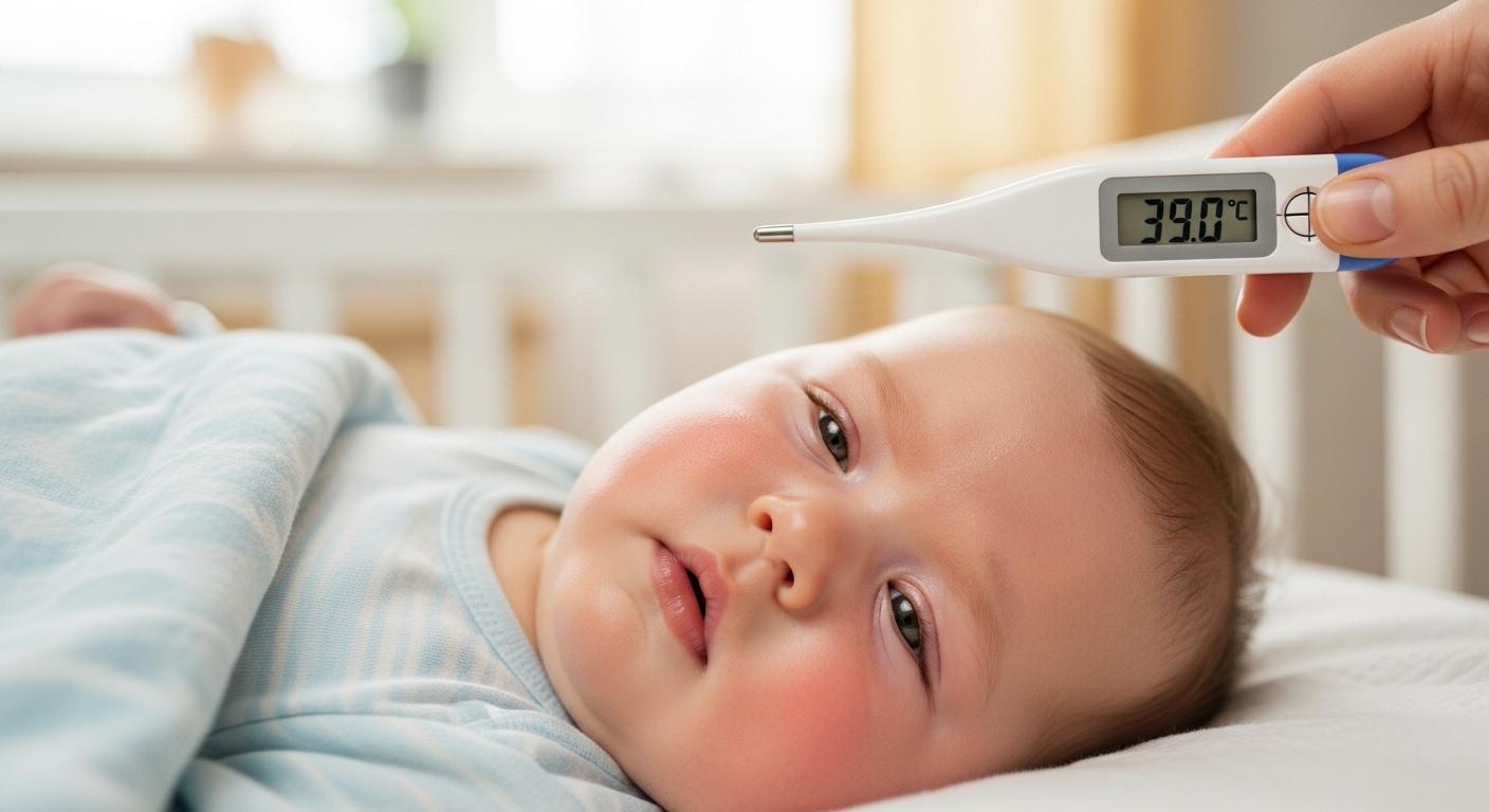 아기 열 39도