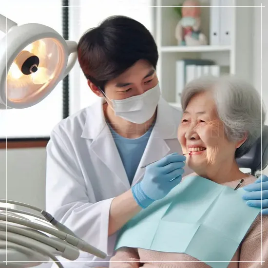 치과 진료중인 할머니