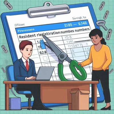 클립보드 위에서 확대경으로 서류를 검사하는 장면.