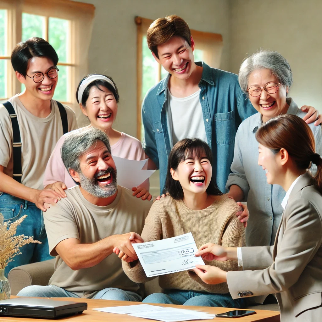 주거급여를 받고 좋아하는 사람들.