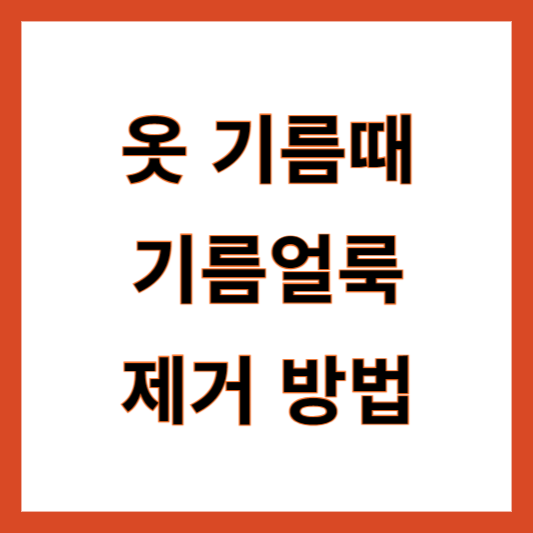 옷 기름얼룩 제거