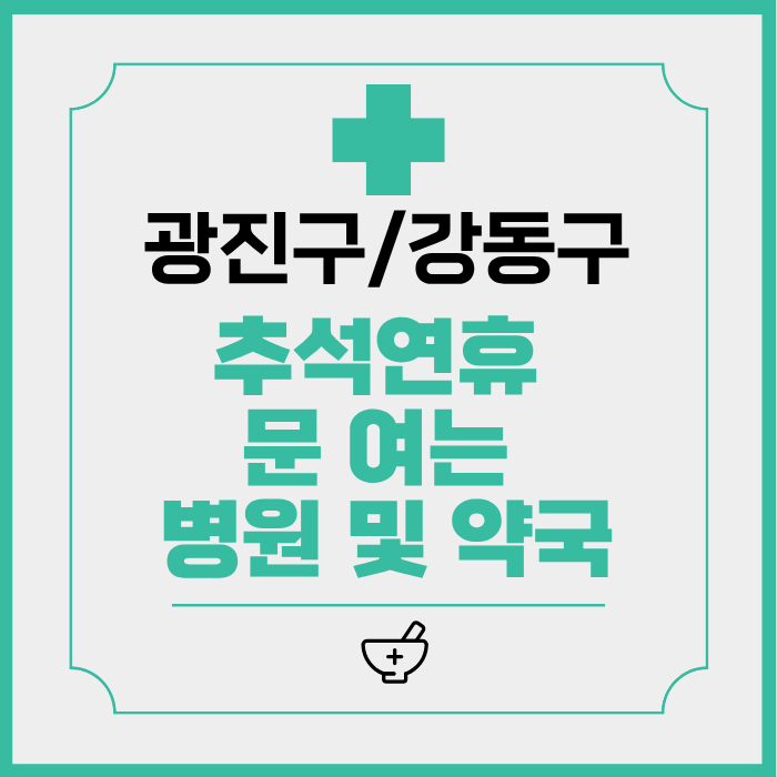 광진/강동구 추석연휴 문 여는 병원 및 약국