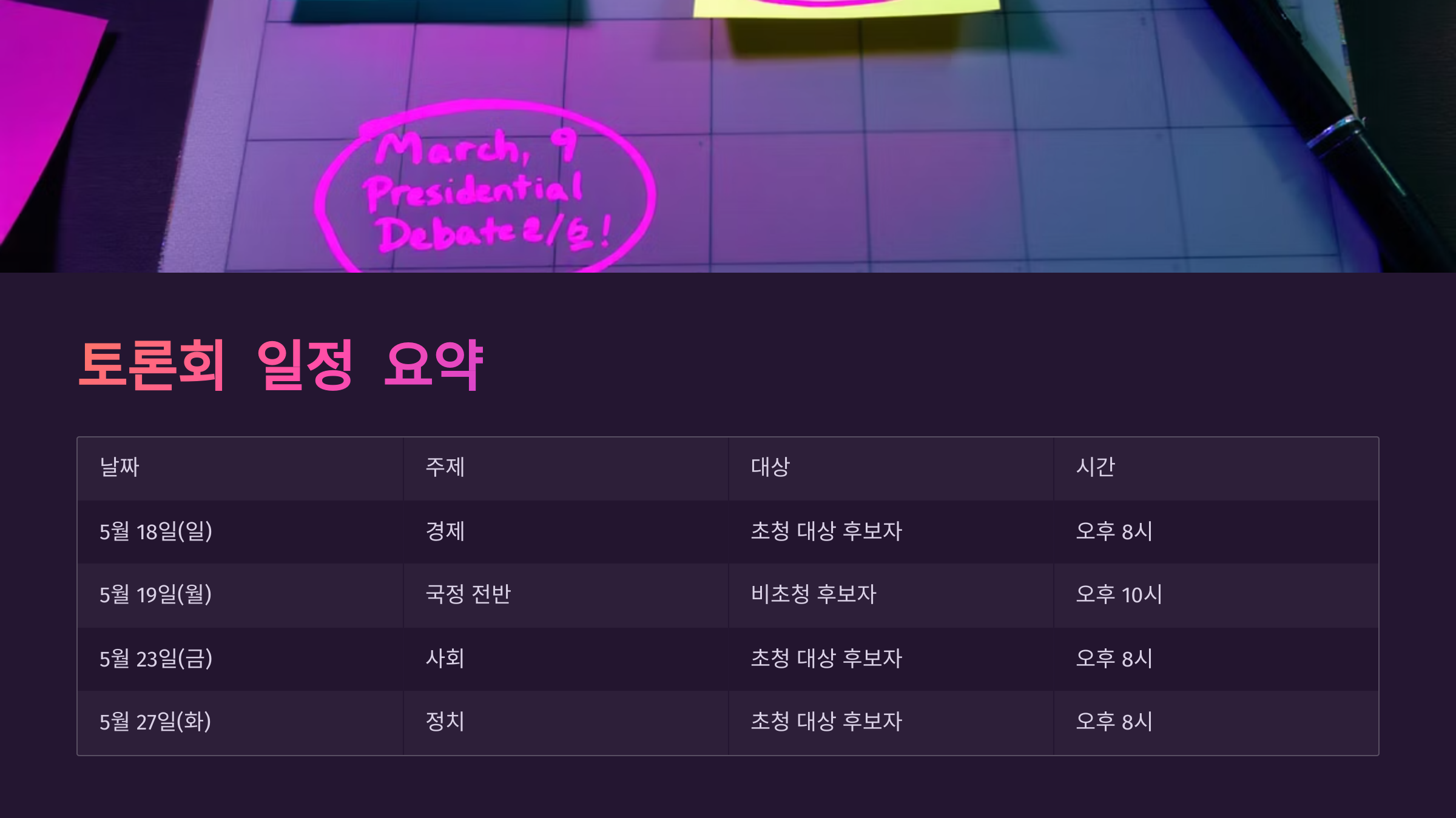 2025 대선 후보 토론회 일정·중계·시청 방법 총정리