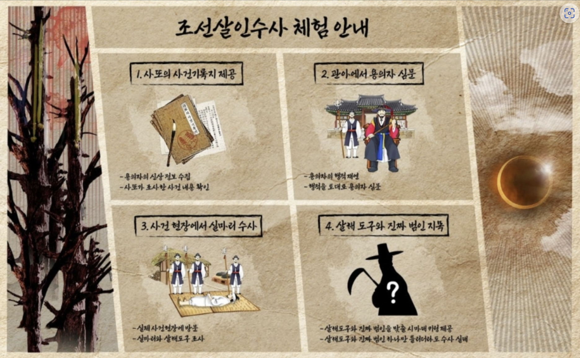 조선살인수사 체험안내