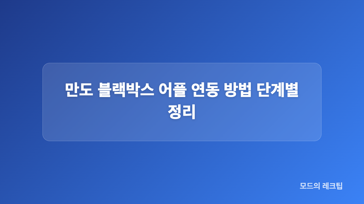 만도 블랙박스 후방카메라와 주차녹화 확인 방법