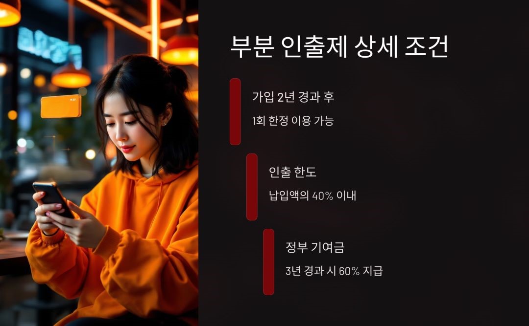 부분 인출 제도 상세 조건