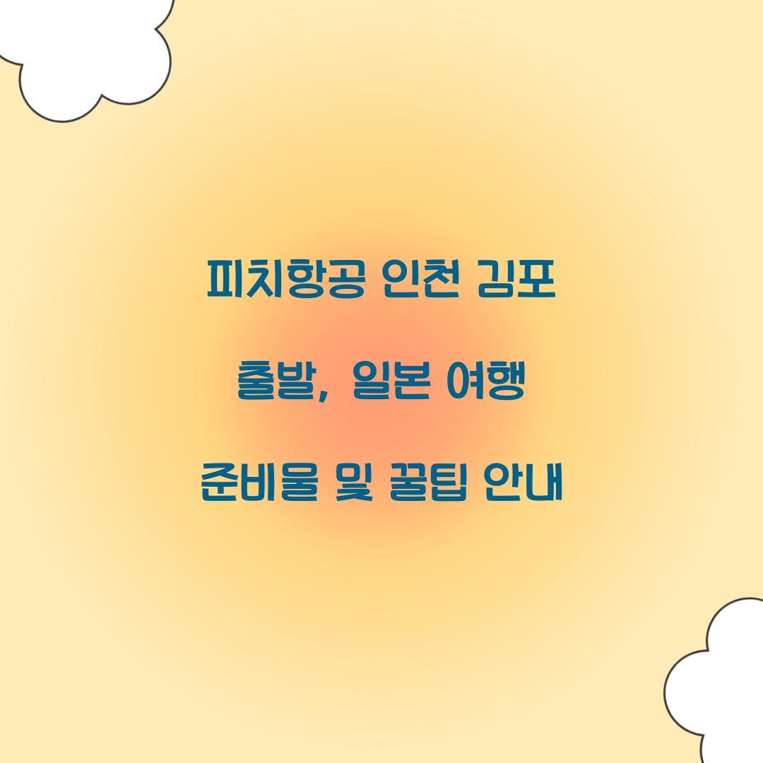 피치항공 인천 김포