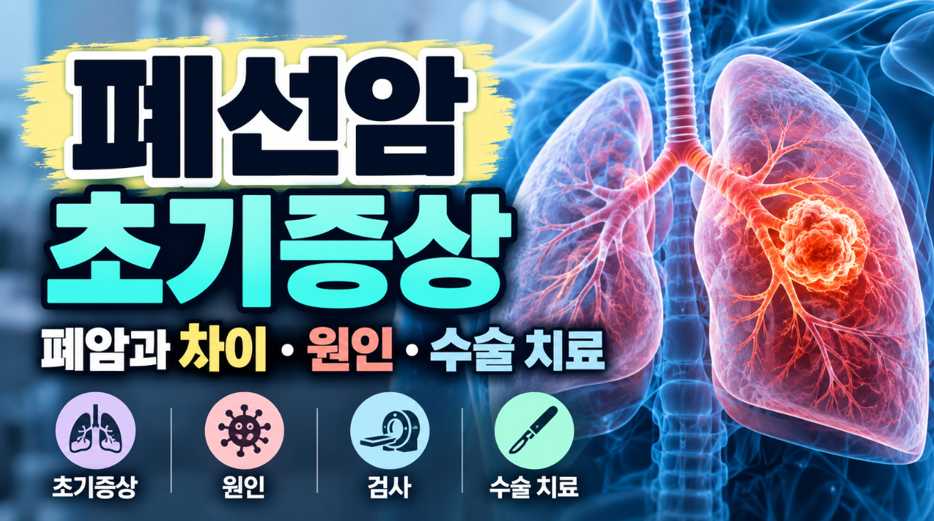 폐선암 초기증상｜폐암과 차이&middot;원인&middot;수술 치료&middot;비흡연자