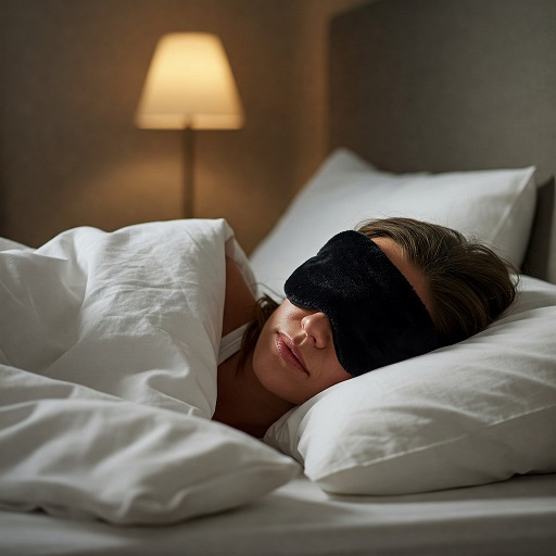 수면안대를 쓰고 잠든 모습