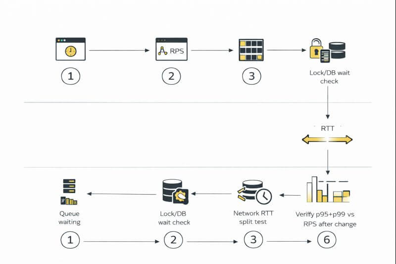 지연시간과 처리량 관점으로 병목을 찾는 흐름