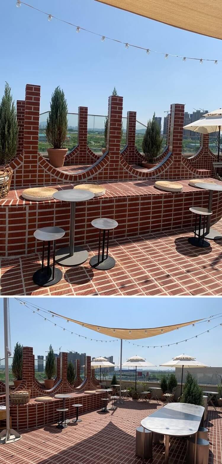 4층 루프탑 담요와 방석 서비스