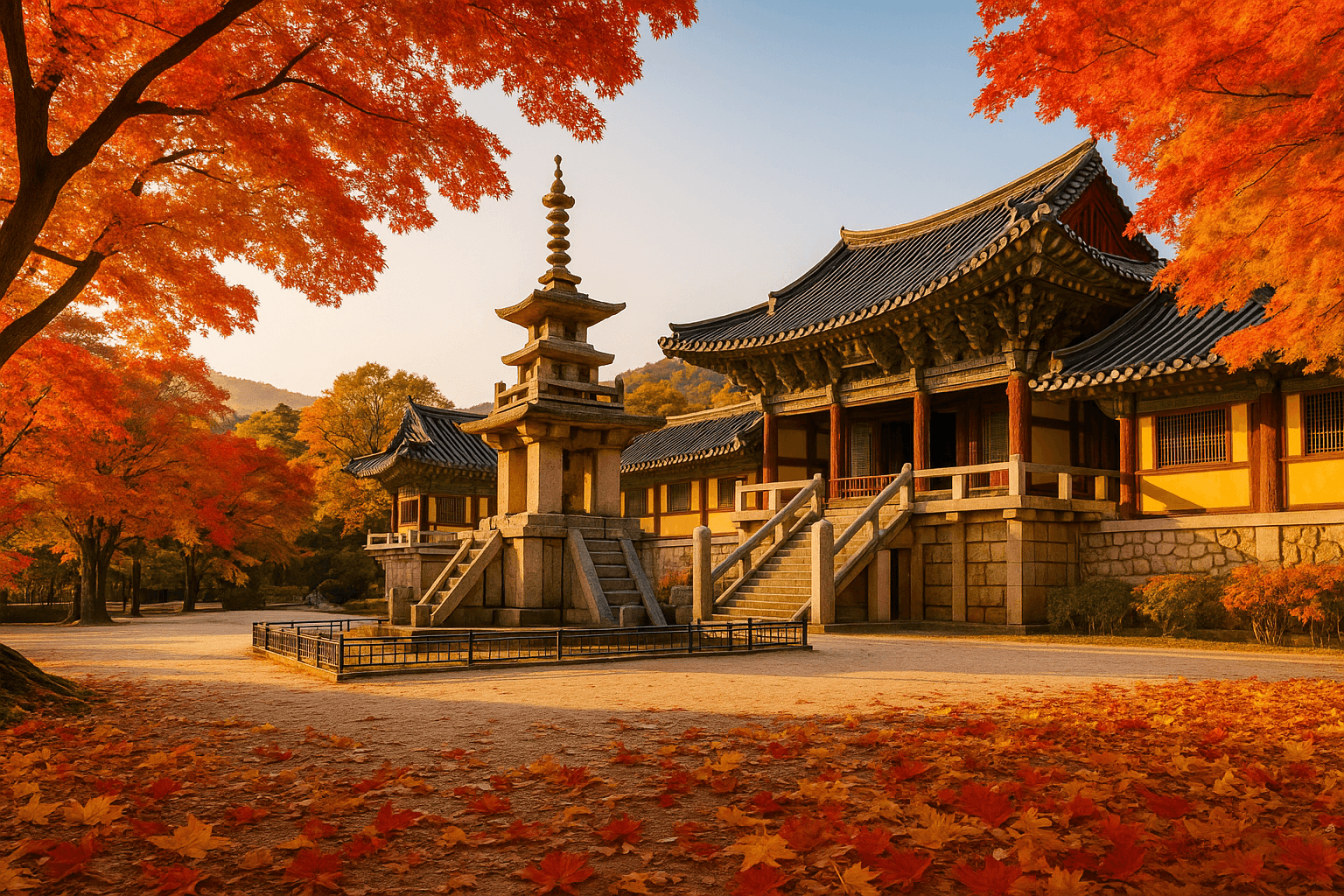 9월 경북 경주 불국사에서 즐기는 가을 단풍 여행의 감동