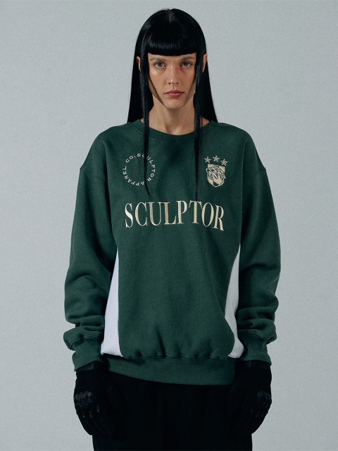 스컬프터 SCULPTOR Sports Color Block Sweatshirt D Green