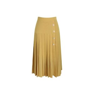 JJ지고트 버튼 장식 요크 플리츠 스커트 GL5P0SK50