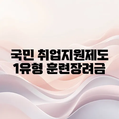 국민 취업지원제도 1유형 훈련장려금