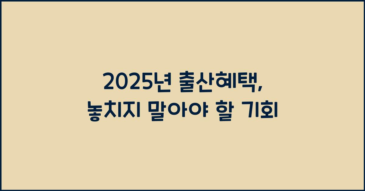 2025년 출산혜택