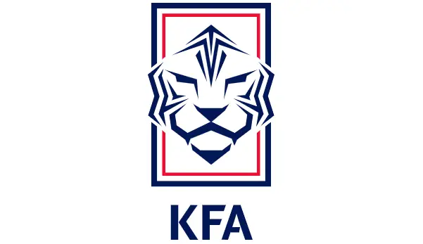 황선홍-
흰바탕 파란색 테두리 세로로 긴 직사각형 안 빨간색 테두리 세로로 긴 직사각형을 뒤로 한 파란색 선으로 그려진 호랑이 얼굴
아래 파란글씨 KFA