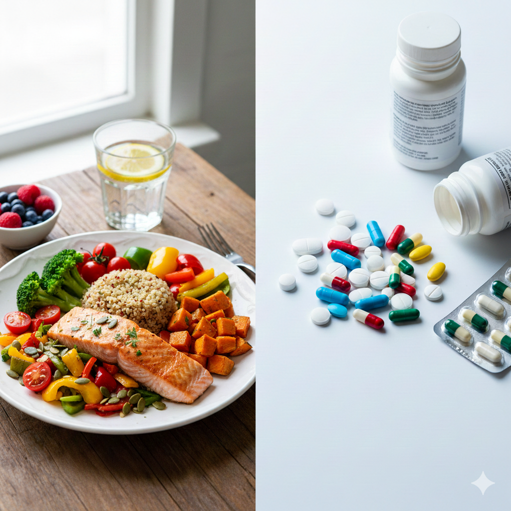 건강한 식단과 영양제