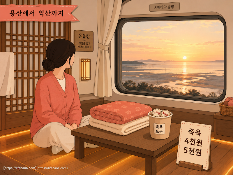 서해금빛열차 온돌마루실 5호차 내부 좌식 공간