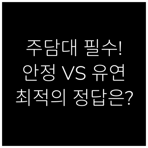 주택대출 금리 선택: 안정성 대 유연..