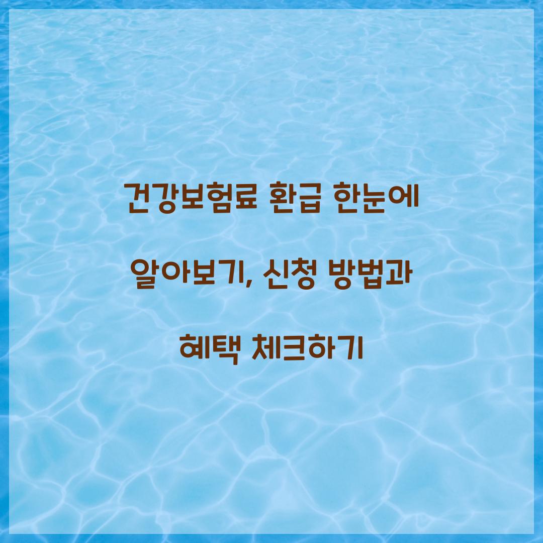 건강보험료 환급 한눈에 알아보기