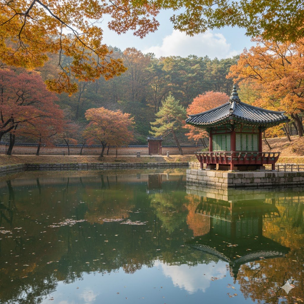 작고 아담한 연못과 정자