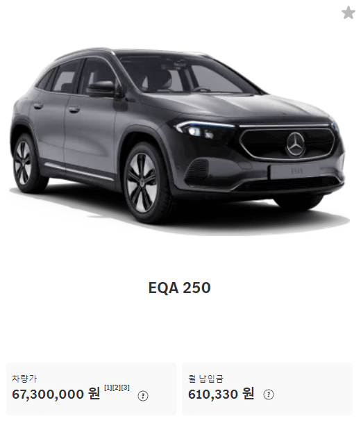 메르세데스 벤츠 EQA 250 전기차