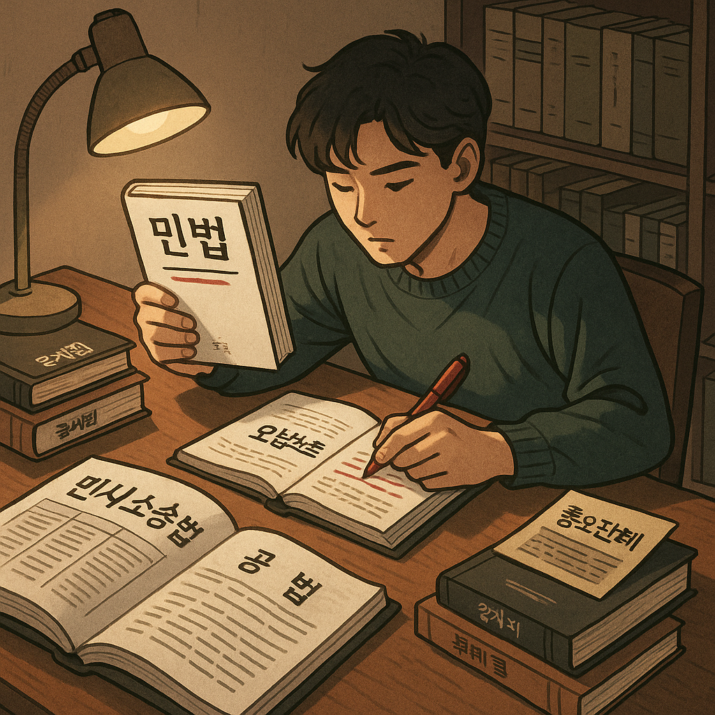 오답노트 작성 중인 학생