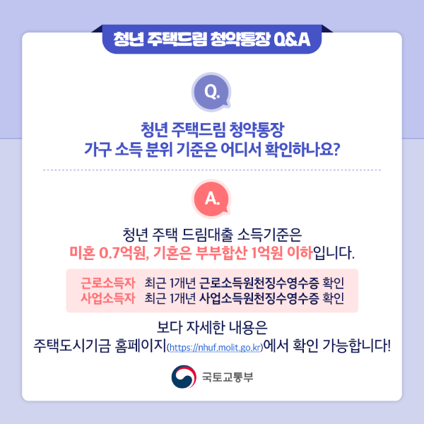청년 주택드림 청약통장 혜택 및 가입조건