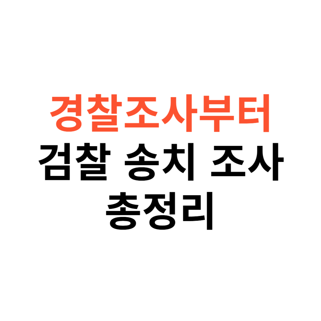 경찰 조사부터 검찰 송치&middot;조사