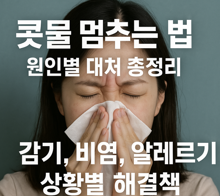 콧물 멈추는 법 원인별 대처 총정리 – 감기, 비염, 알레르기 상황별 해결책