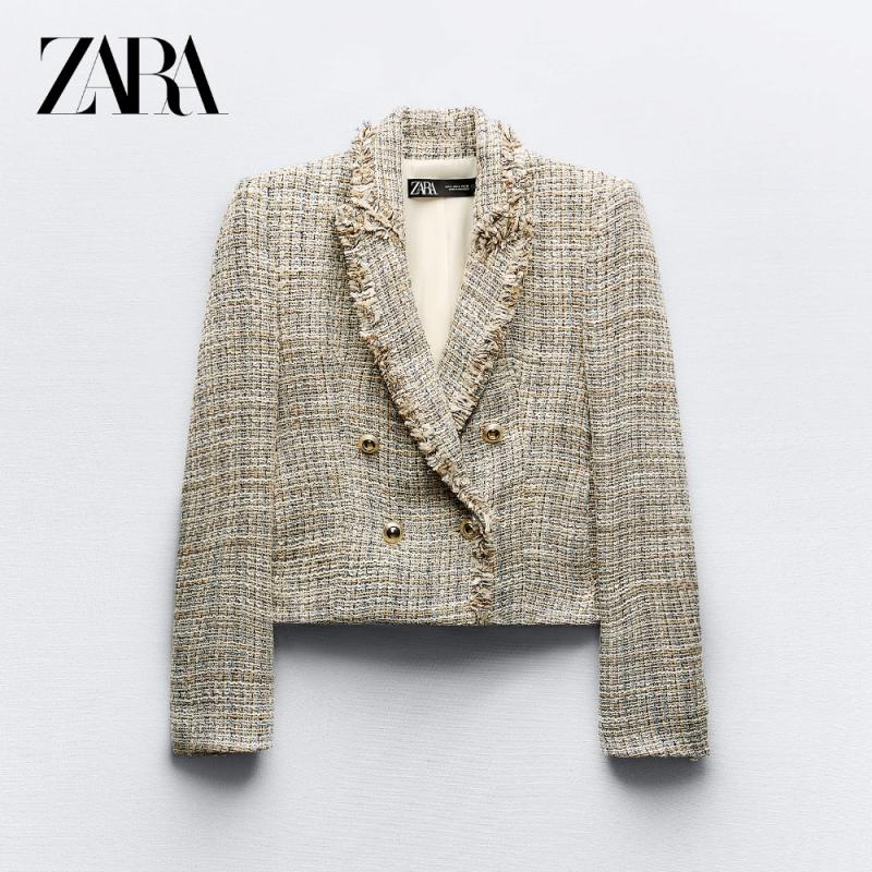 자라 트위드자켓 스트럭처 더블 블레이저
