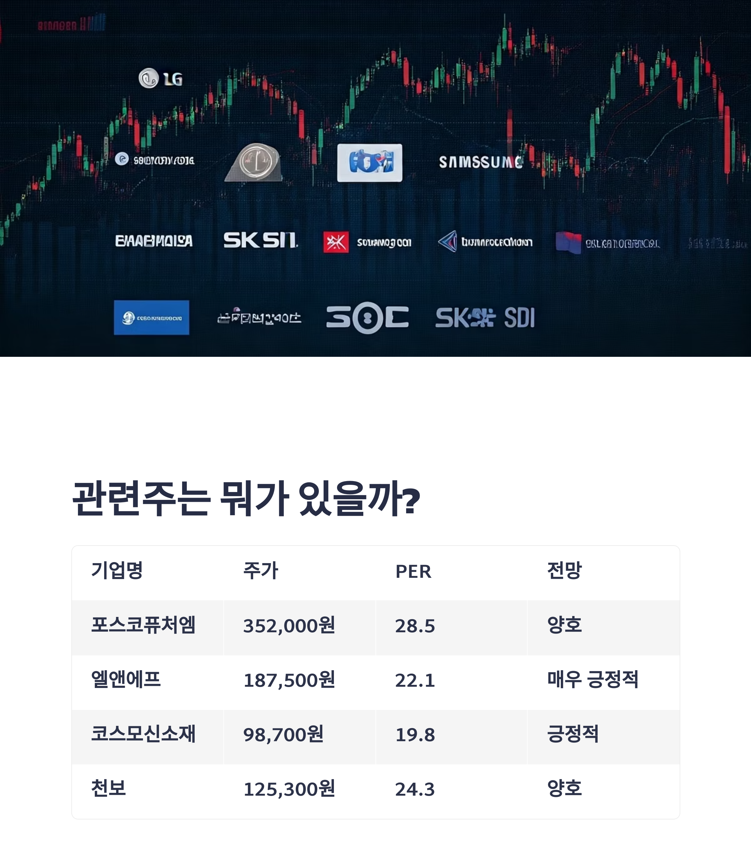 국내 이차전지주